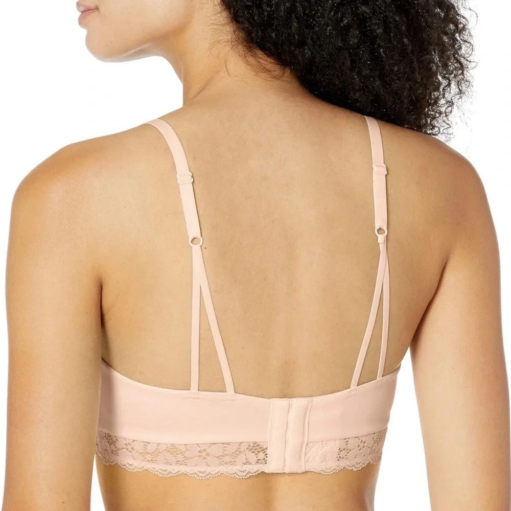 Maidenform Pure Comfort Lace Bralette, Our Best Longline Bralette Pink Size 36D